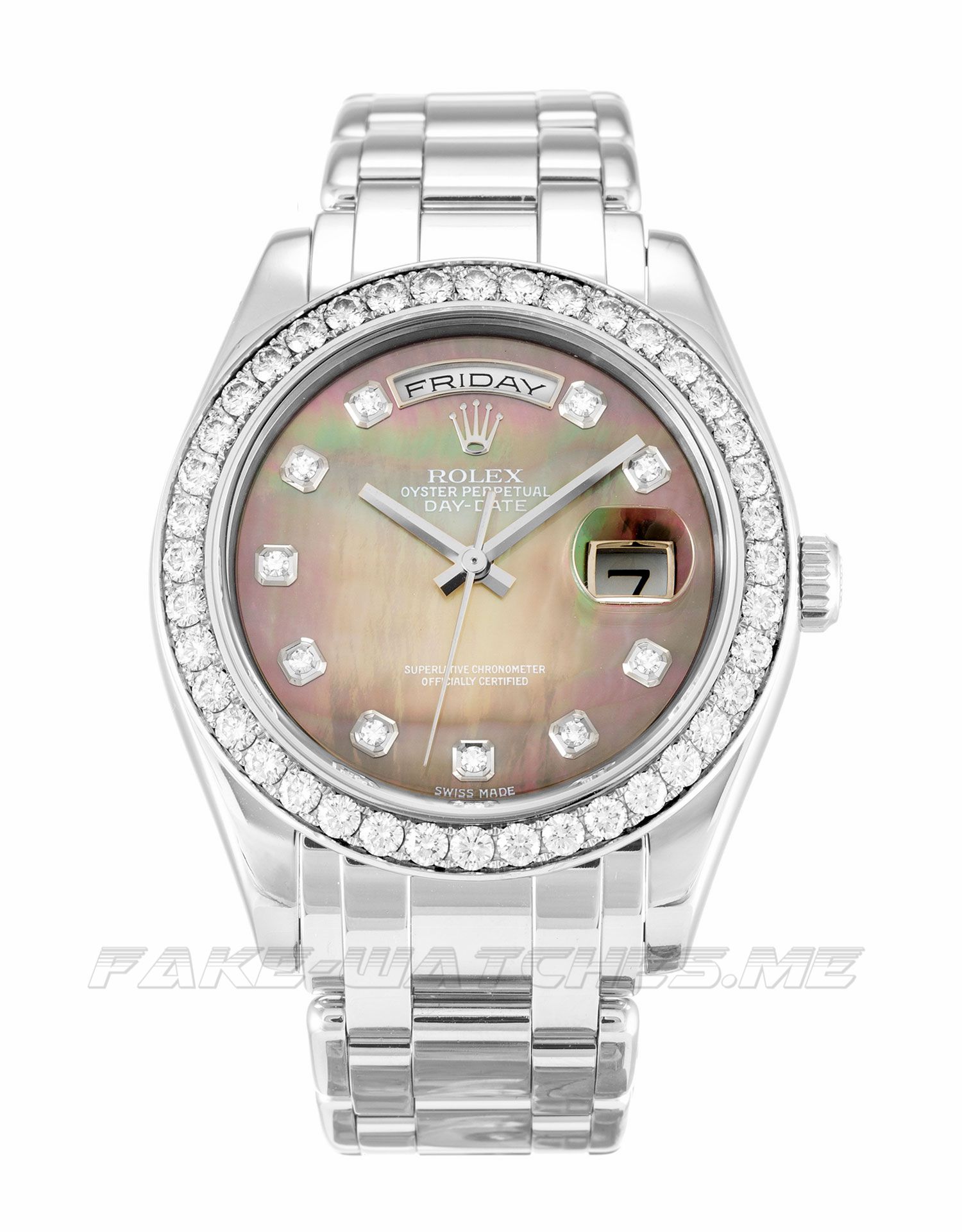 Rolex Day Date Mother of Pearl Black Mens Automatic 18946